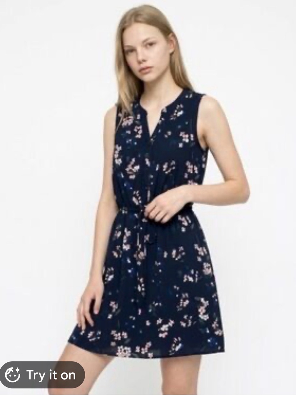 41 Hawthorn Navy Floral Tie-Waist Mini Dress